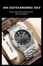 Montre à Quartz Pour Homme En Acier Inoxydable Avec Affichage De La Date