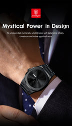 Montre militaire en acier inoxydable pour homme avec affichage du jour de la semaine