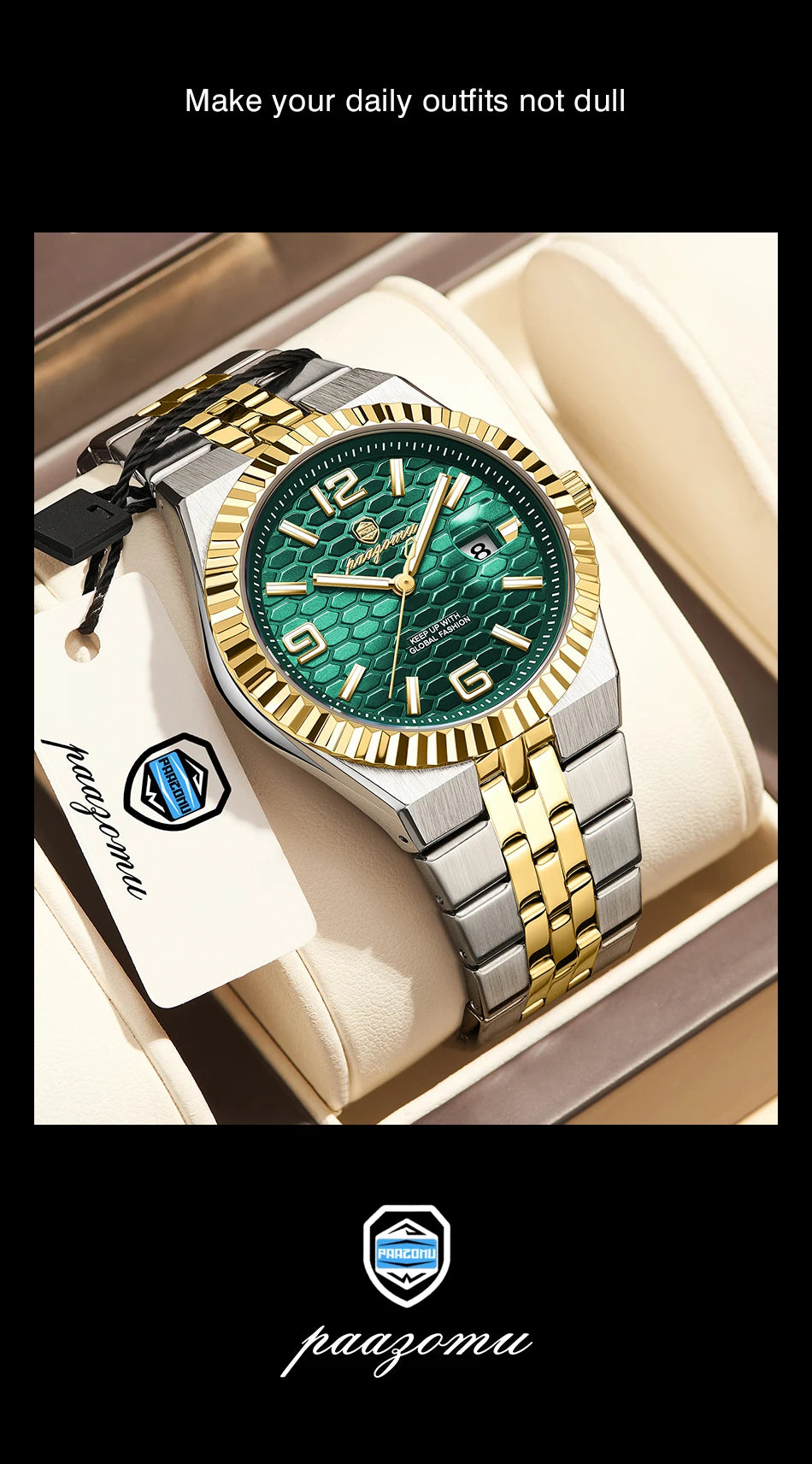 PAAZOMU Leisure Simplicity Men's Watch Roman Scale Minimalist Men's Famous Watch Night Glow Waterproof Trendy Wristwatch For Men