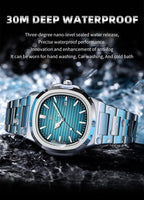 Montre à quartz pour hommes à cadran carré – Étanche et lumineuse