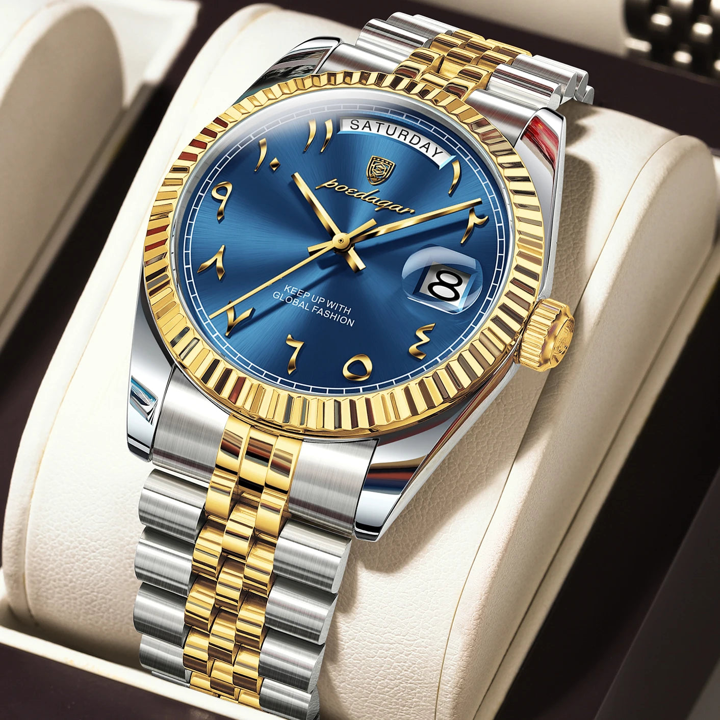 Montre à Quartz Homme en Acier Inoxydable – Étanche & Date