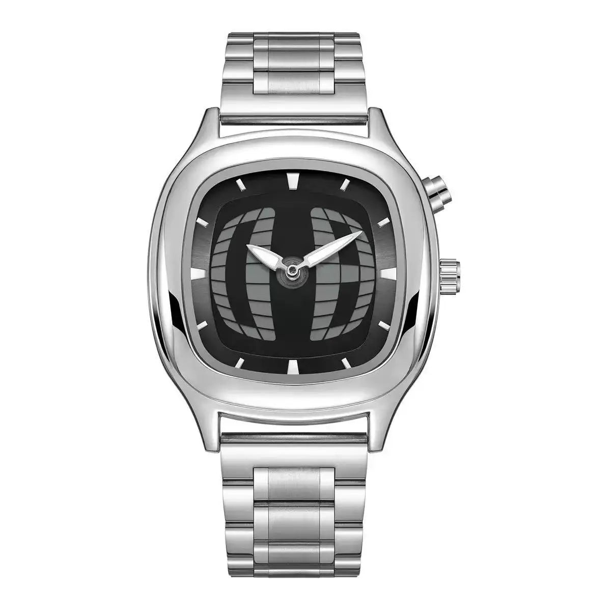 Montre homme à quartz en acier inoxydable à double affichage