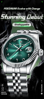 Montre à Quartz Homme en Acier Inoxydable – Étanche & Date
