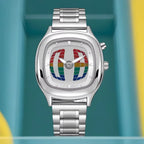 Montre homme à quartz en acier inoxydable à double affichage