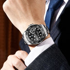 Montre à Quartz Sport Homme Affichage Date et Semaine Acier Inoxydable
