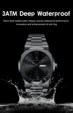 Montre militaire en acier inoxydable pour homme avec affichage du jour de la semaine