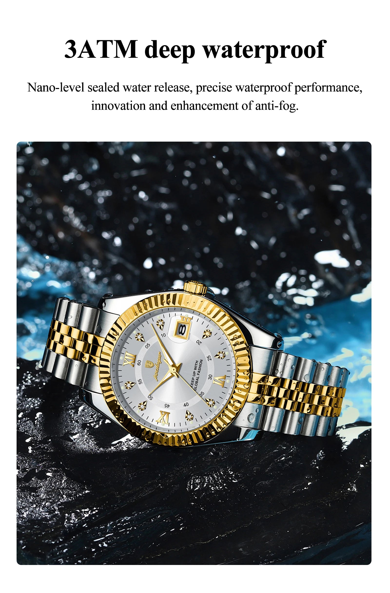 POEDAGAR Trendy Business Men Watch Waterproof Stainless Steel Luminous Original Classic Man Watches Date Quartz Men's Wristwatch