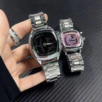 Montre homme à quartz en acier inoxydable à double affichage