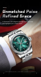 Montre à Quartz Homme en Acier Inoxydable – Étanche & Date