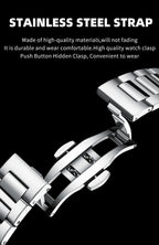 Montre carrée en acier inoxydable pour hommes – Lumineuse et étanche
