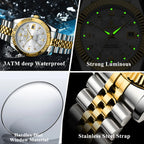 Montre homme à quartz en acier inoxydable avec affichage de la date