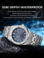Montre à Quartz Pour Homme En Acier Inoxydable Avec Affichage De La Date
