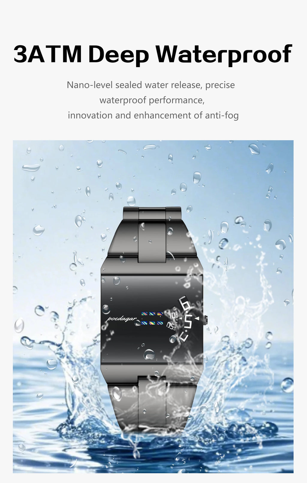 POEDAGAR Brand Business Man Watch Waterproof Stainless Steel Military Man Clock Quartz Casual Fashion Men's Watches Reloj Hombre