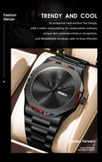 Montre militaire en acier inoxydable pour homme avec affichage du jour de la semaine