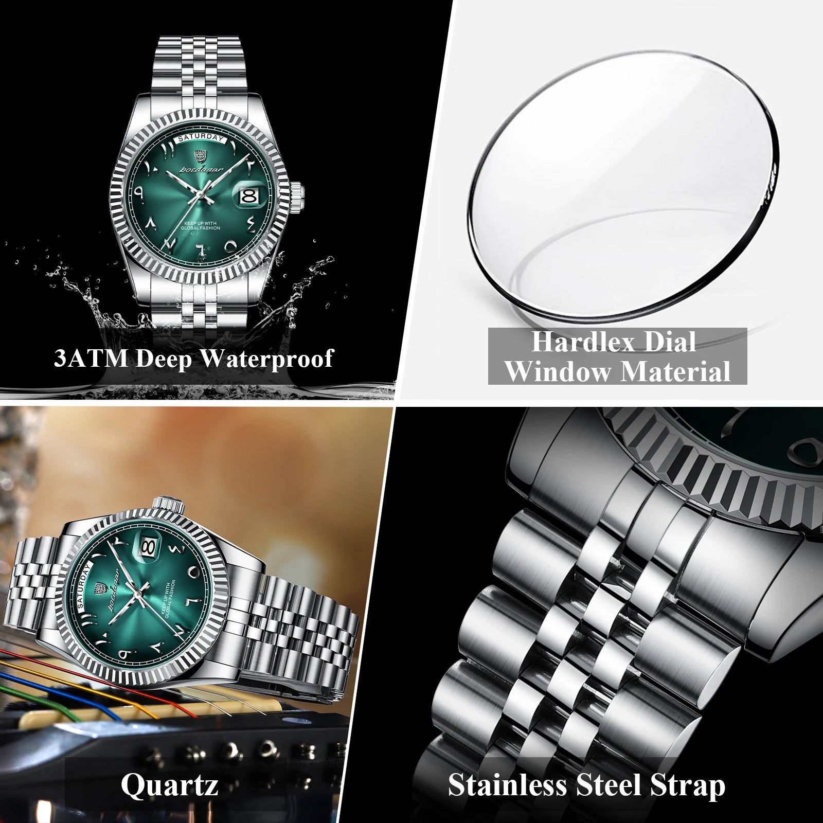 POEDAGAR Original Trendy Male Clock Waterproof Date Week Fashion Men's Watch Stainless Steel Luxury Quartz Watches For Men Reloj