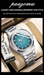 Montre à quartz pour hommes à cadran carré – Étanche et lumineuse