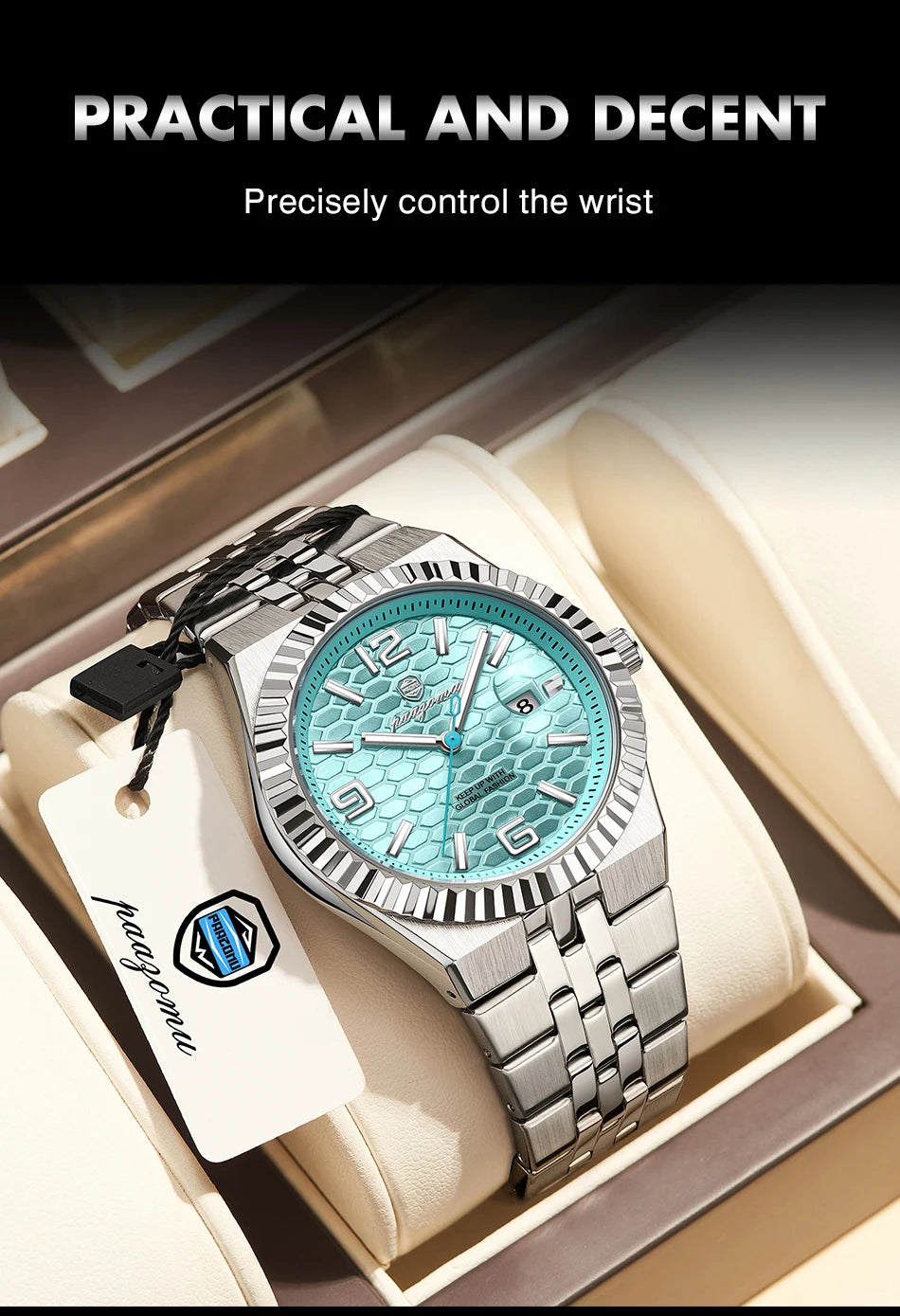 PAAZOMU Leisure Simplicity Men's Watch Roman Scale Minimalist Men's Famous Watch Night Glow Waterproof Trendy Wristwatch For Men