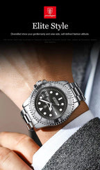 Montre à Quartz pour Homme en Acier Inoxydable – Lumineuse et Étanche à 3 ATM