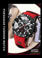 Montre Chronographe Sport Homme Quartz, Lumineuse, 3 Bar